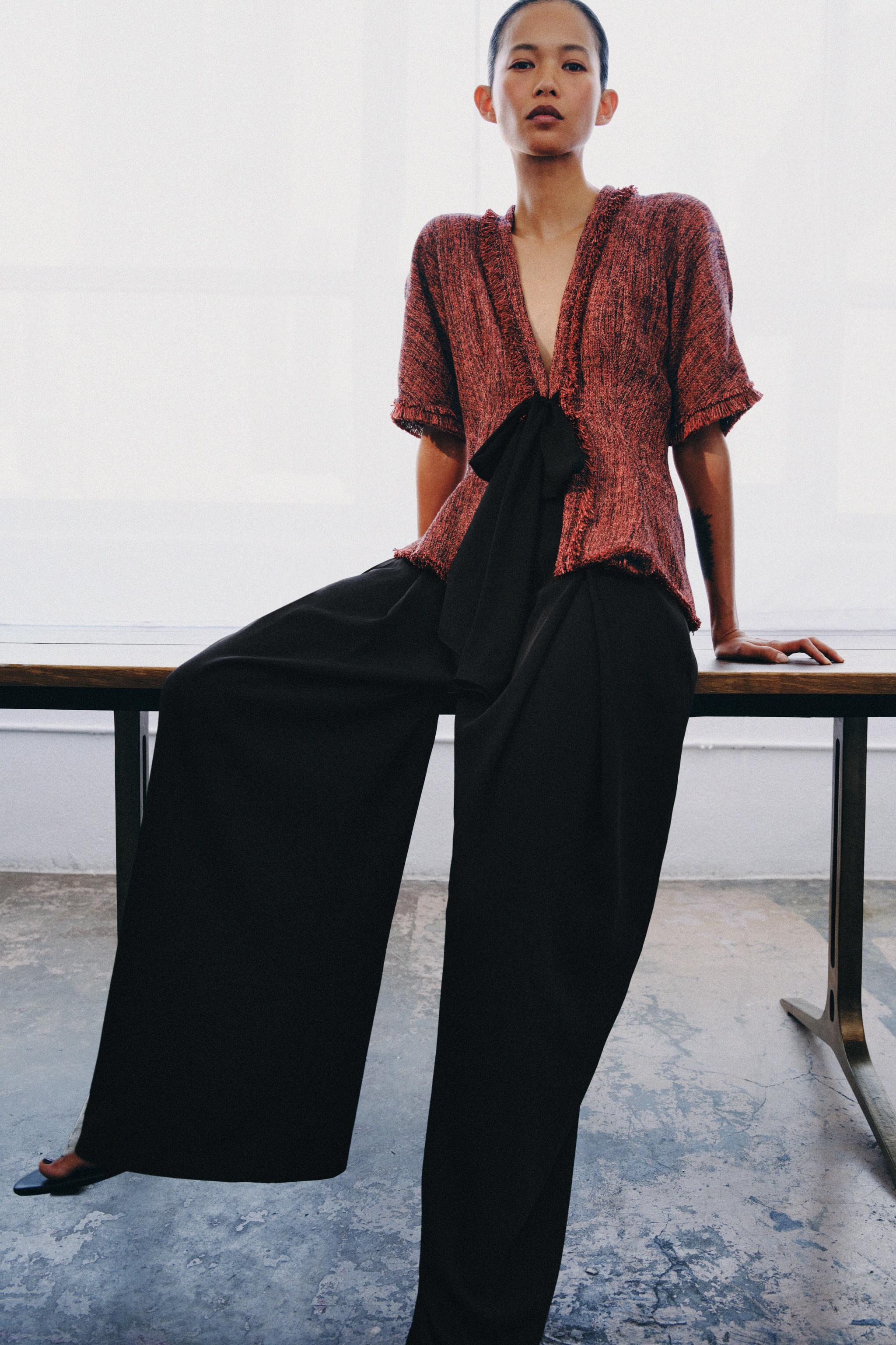 ZW COLLECTION FRINGED PEPLUM TOP